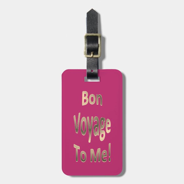 Bon Voyage to ME 02 Personalised Luggage Tag (Front Vertical)