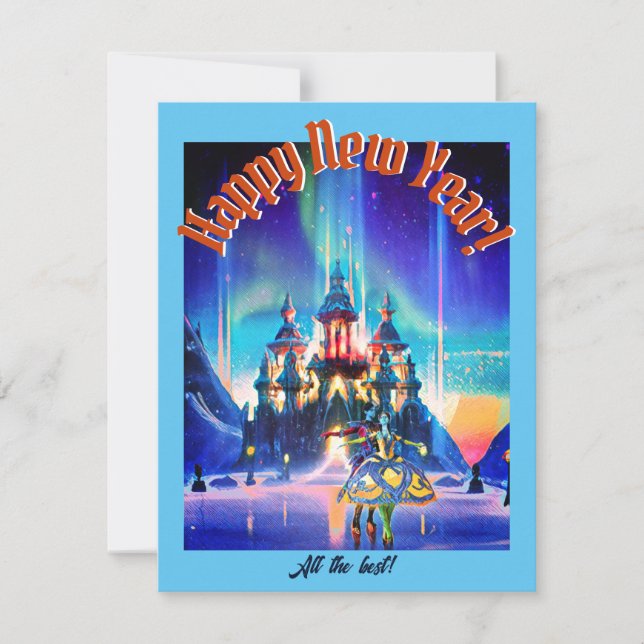 Bon Voyage Winter Ball Poster Holiday Card (Front)