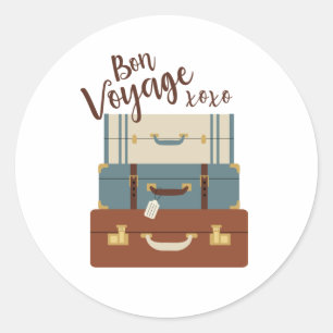 Bon Voyage XOXO Classic Round Sticker