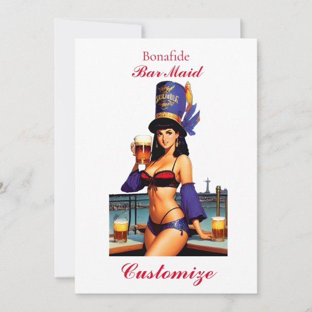 Bonafide Bar Maid Thunder_Cove  Invitation (Front)