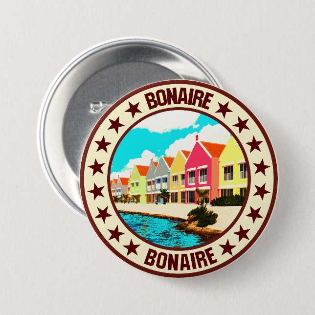 Bonaire                                            7.5 cm round badge (Front & Back)