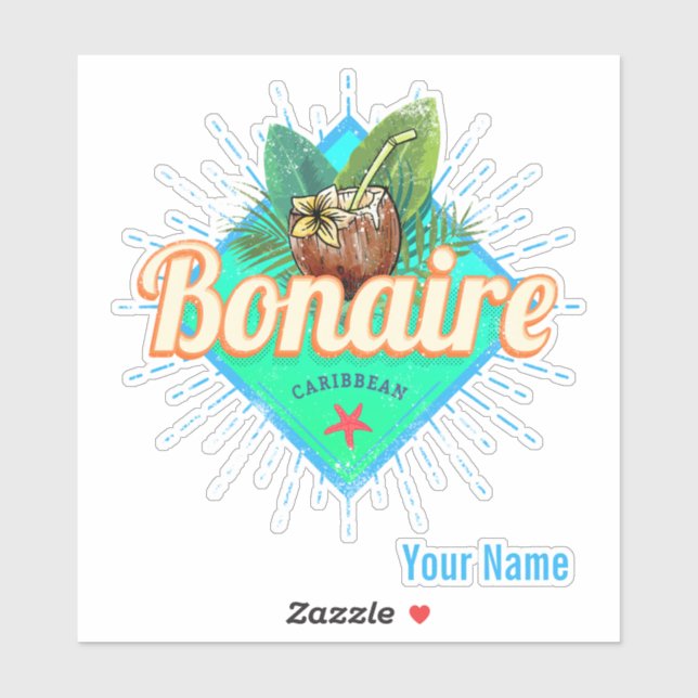 Bonaire Caribbean retro vacation vintage island (Sheet)