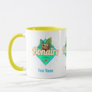 Bonaire Caribbean retro vacation vintage island Lu Mug