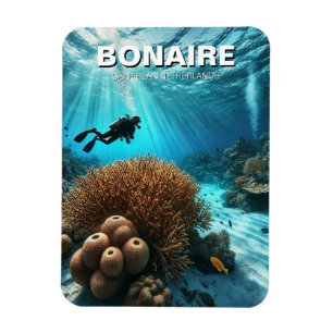 Bonaire Carribean Netherlands Scuba Diver Diving Magnet