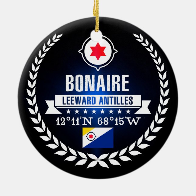 Bonaire Ceramic Tree Decoration (Back)