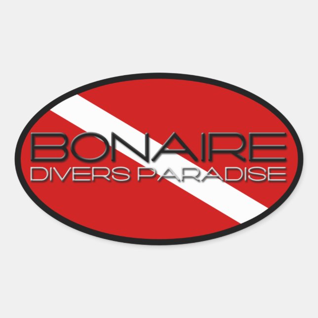 Bonaire Diver's Paradise Oval Sticker (Front)