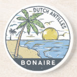Bonaire Dutch Antilles Vintage Coaster<br><div class="desc">Bonaire vector art design. Bonaire,  an island municipality of the Netherlands,  lies off Venezuela’s coast in the southern Caribbean.</div>