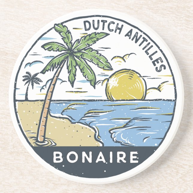 Bonaire Dutch Antilles Vintage Coaster (Front)