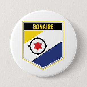 Bonaire Flag Shield 7.5 Cm Round Badge