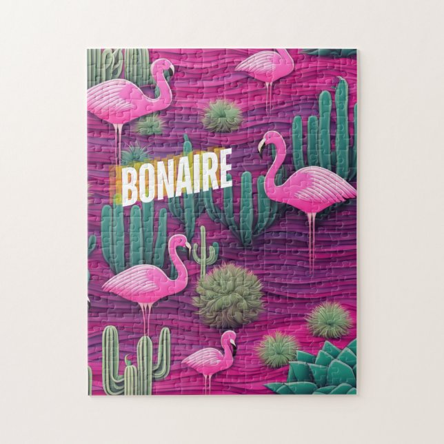Bonaire in pink vacation heaven jigsaw puzzle (Vertical)