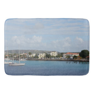 Bonaire Kralendijk Harbour Sailing Boats Bath Mat