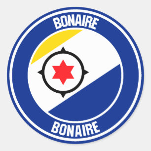 Bonaire Round Emblem Classic Round Sticker