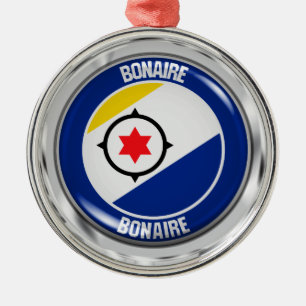 Bonaire Round Emblem Metal Tree Decoration