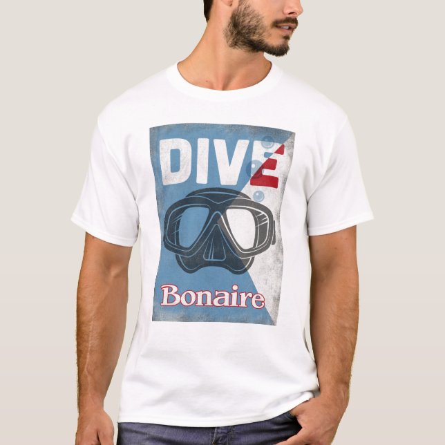 Bonaire Vintage Scuba Diving Mask T-Shirt (Front)