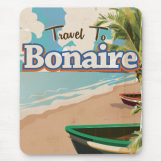 Bonaire vintage travel poster art. mouse mat
