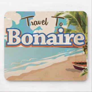 Bonaire vintage travel poster art. mouse mat