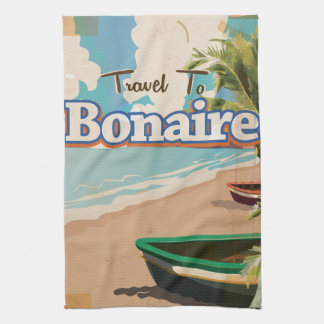 Bonaire vintage travel poster art. tea towel
