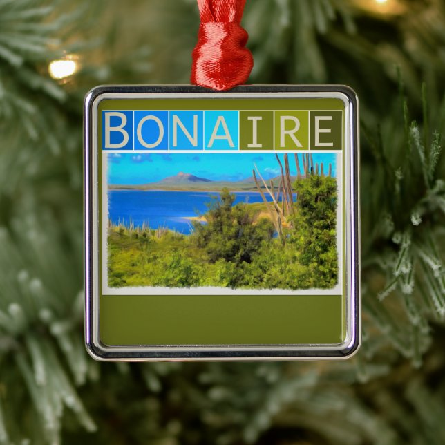 Bonaire Watercolor Metal Tree Decoration (Tree)