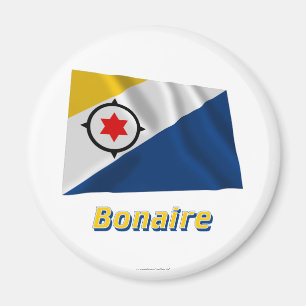 Bonaire Waving Flag with Name Magnet