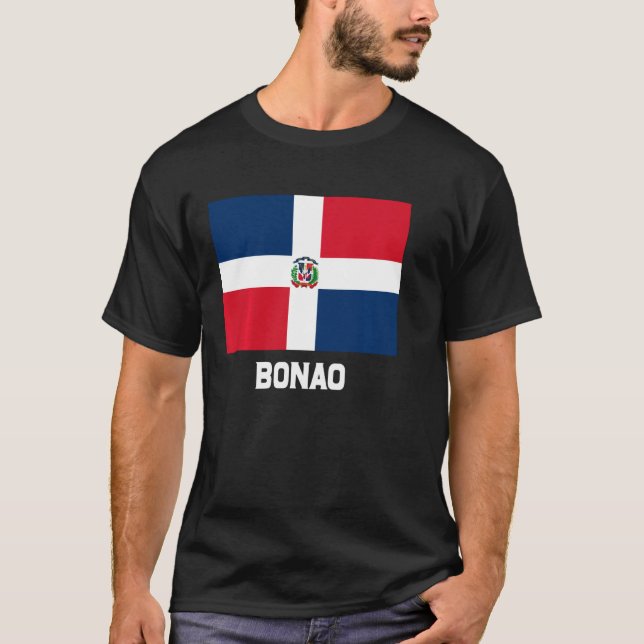 Bonao Dominican Republic Flag Emblem Escudo Crest T-Shirt (Front)
