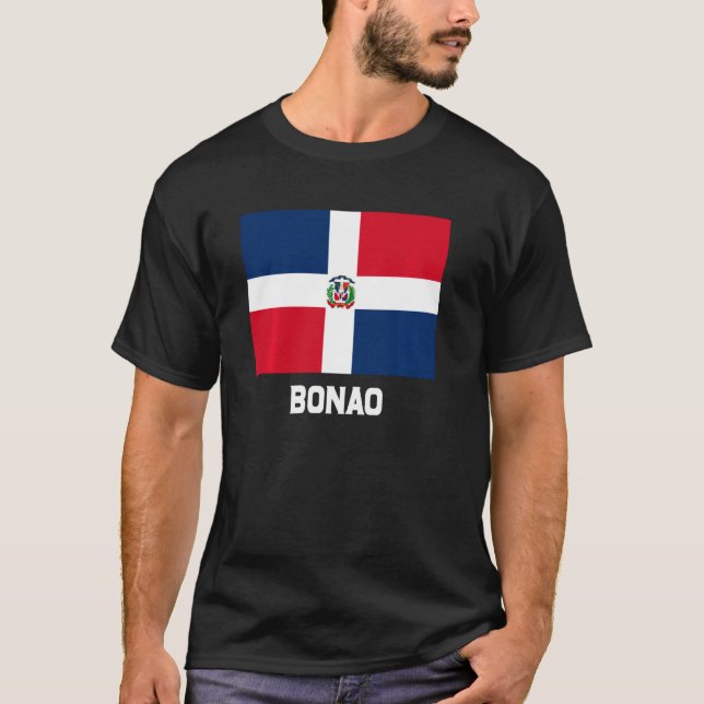 Bonao Dominican Republic Flag Emblem Escudo Crest  T-Shirt (Front)
