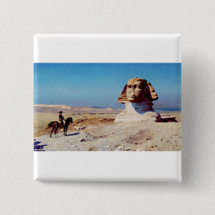 Bonaparte Before the Sphinx by Jean-Leon Gerome 15 Cm Square Badge