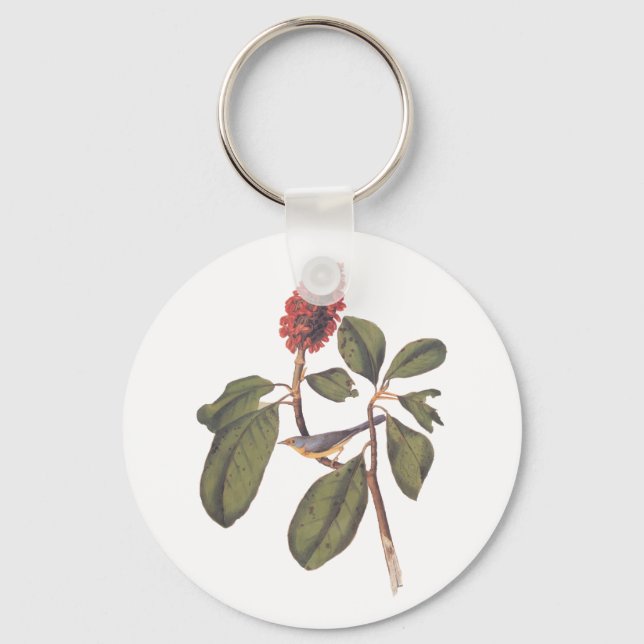 Bonaparte Flycatcher Canada Warbler Audubon Bird  Key Ring (Front)
