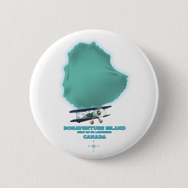 Bonaventure Island Canada map 6 Cm Round Badge (Front)