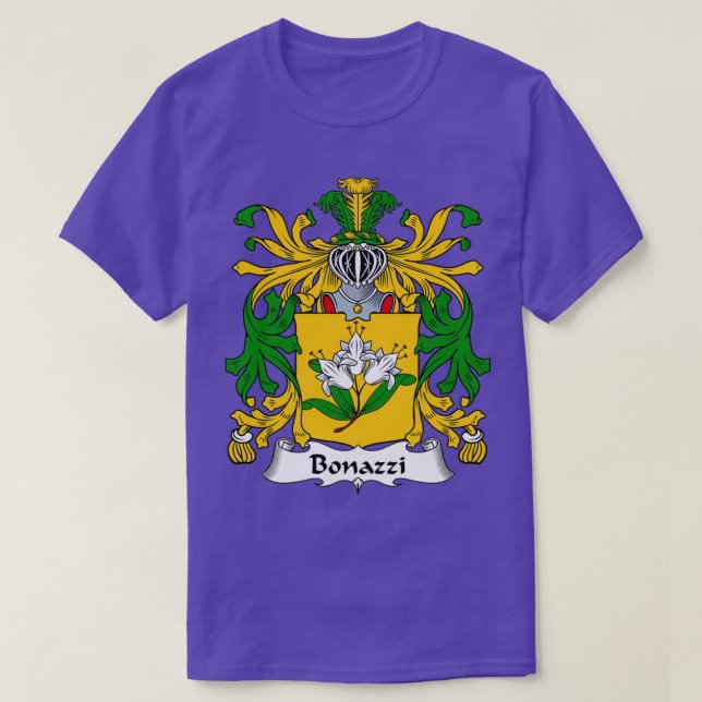 Bonazzi Coat of Arms Family Crest  T-Shirt (Design Front)