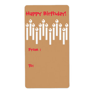 BonBon Party Happy Birthday Gift tag colourful
