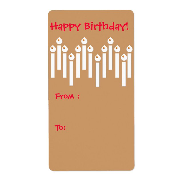 BonBon Party Happy Birthday Gift tag colourful (Front)