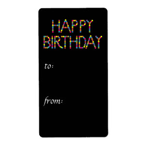 BonBon Party Rainbow Happy Birthday Gift Tag
