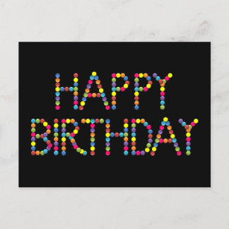 BonBon Party Rainbow Happy Birthday Postcard