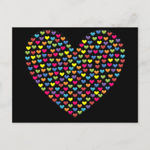 BonBon Rainbow Love Hearts Postcard