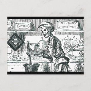 "BonBons for Juvenile Parties" Evil Pharmacist Postcard