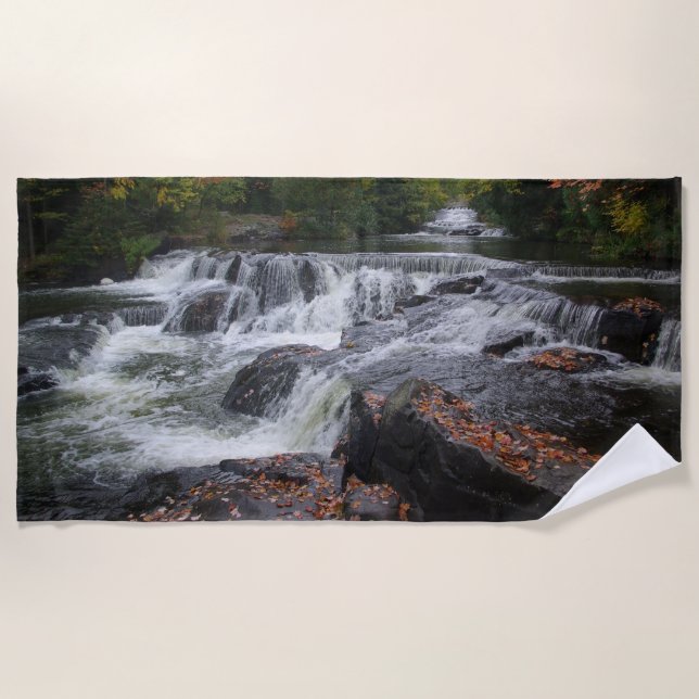 Bond Falls Cascades beach towel (Front)