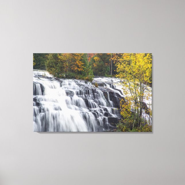 Bond Falls In Autumn Near Paulding, Michigan Canvas Print (Front)