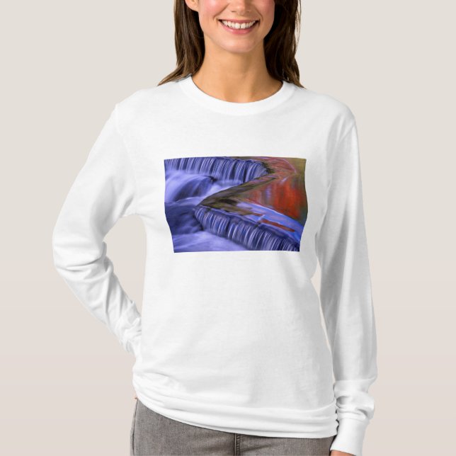 Bond Falls; Reflecting Fall Coloured Leaves; T-Shirt (Front)