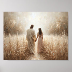 Bond of Faith, Digital Christian Art, Jesus and Wo Poster