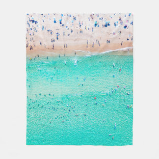 Bondi Beach aerial view on a perfect summer day wi Fleece Blanket
