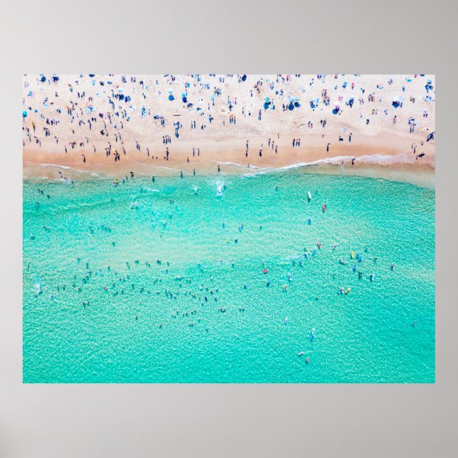 Bondi Beach aerial view on a perfect summer day wi Poster (Front)