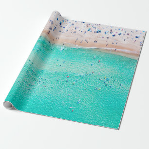Bondi Beach aerial view on a perfect summer day wi Wrapping Paper