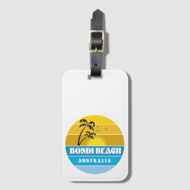Bondi Beach Australia Button Luggage Tag (Front Vertical)