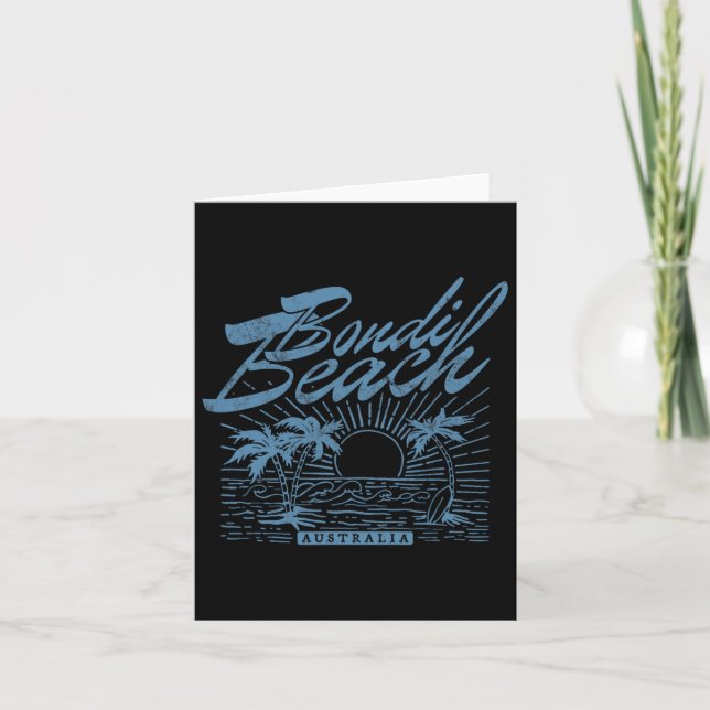 Bondi Beach Australia Distressed Surf Beach  Card (Front)