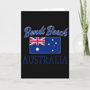 Bondi Beach Australia Flag Card
