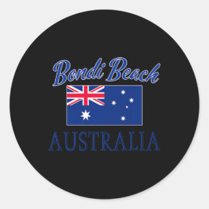 Bondi Beach Australia Flag Classic Round Sticker