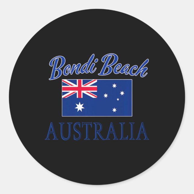 Bondi Beach Australia Flag  Classic Round Sticker (Front)