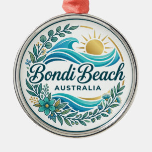 Bondi Beach Australia Metal Tree Decoration