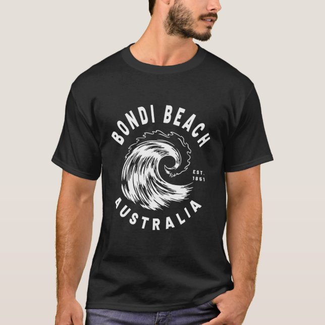 Bondi Beach Australia Ocean Wave Novelty T-Shirt (Front)