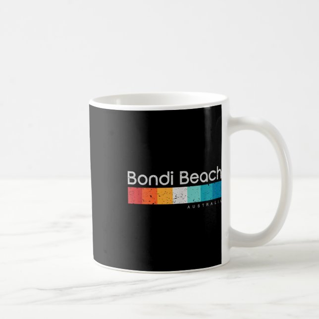 Bondi Beach Australia Retro Design  Coffee Mug (Right)